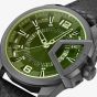 Police Mens Underlined Green Dial Leather Strap Watch PEWJB0005603