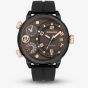 Police Mens Ray Black & Rose Gold Plastic Strap Watch PEWJN2195301