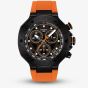 Tissot Mens T-Race Black Chronograph Orange Rubber Strap Watch T141.417.37.051.02
