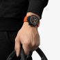 Tissot Mens T-Race Black Chronograph Orange Rubber Strap Watch T141.417.37.051.02