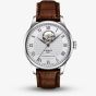 Tissot Mens Le Locle Open Heart Silver Dial Brown Leather Strap Watch T006.407.16.033.01