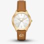 Michael Kors Runway Slim Brown Leather Strap Watch MK7465