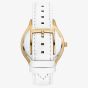 Michael Kors Runway Slim White Leather Strap Watch MK7466