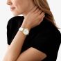 Michael Kors Runway Slim White Leather Strap Watch MK7466