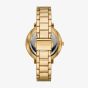 Michael Kors Ladies Pyper Gold Tone Black Dial Watch MK4916