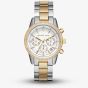 Michael Kors Ladies Bryant Two Tone Chronograph Watch MK6474