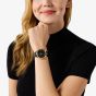 Michael Kors Ladies Slim Runway Black Leather Strap Watch MK7553