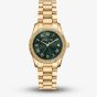 Michael Kors Ladies Mini Lexington Green Dial Gold - Tone Bracelet Watch MK7622
