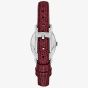 Michael Kors Ladies Red Oxblood Petite Maude Silver -Tone and Lizard Embossed Leather Watch MK7634