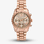 Michael Kors Ladies Lexington Rose Gold Chronograph Watch MK7217