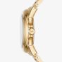 Michael Kors Ladies Camille 43mm Gold Plated White Dial Chronograph Watch MK7270