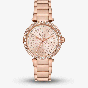 Michael Kors Ladies Parker Rose Gold Plated Watch MK7286