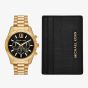 Michael Kors Mens Lexington Chronograph Watch & Black Leather Cardholder Gift Set MK9245SET