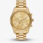 Michael Kors Mens Oversized Lexington Gold -Tone Bracelet Watch MK9276