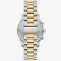 Michael Kors Mens Gold Silver Oversized Lexington Green Dial Two - Tone Bracelet Watch MK9277