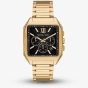 Michael Kors Mens Hayes Oversized Black Dial Gold -Tone Sport Bracelet Watch MK9281