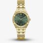 Guess Ladies Cosmo Gold Tone & Green Crystal Watch GW0033L8