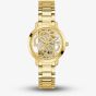 Guess Ladies Quattro Clear Gold Tone Skeleton Dial Watch GW0300L2