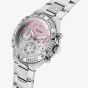 Guess Ladies Harlow Silver Tone Pink Dial Multifunction Watch GW0950L1