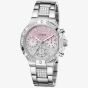 Guess Ladies Harlow Silver Tone Pink Dial Multifunction Watch GW0950L1