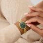 Guess Ladies Ruby Gold Plated Oval Green Dial Watch GW0935L2