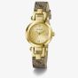 Guess Ladies Ginger Gold Tone Brown Leather Strap Watch GW1021L2