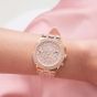Guess Ladies Heiress Rose Gold Pink Rubber Strap Watch GW0407L3