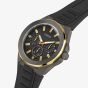 Guess Mens Dashboard Black & Gold Tone Rubber Strap Watch GW0799G1