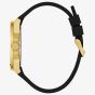 Guess Mens Vinyl Gold Tone Black Dial Watch GW0790G1