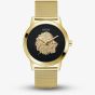 Guess Mens Monarch Gold Tone Lion Mesh Bracelet Watch GW0702G1