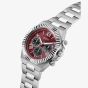Guess Mens Equity Silver Red Dial Bracelet Watch GW0703G7
