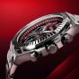 Guess Mens Equity Silver Red Dial Bracelet Watch GW0703G7