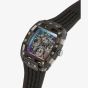 Guess Mens Phoenix Skeleton Dial Black Rubber Strap Watch GW0499G14