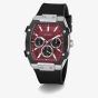 Guess Mens Phoenix Red Dial Black Rubber Strap Watch GW0956G1