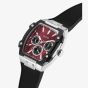 Guess Mens Phoenix Red Dial Black Rubber Strap Watch GW0956G1