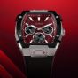 Guess Mens Phoenix Red Dial Black Rubber Strap Watch GW0956G1