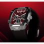 Guess Mens Phoenix Red Dial Black Rubber Strap Watch GW0956G1
