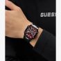 Guess Mens Phoenix Red Dial Black Rubber Strap Watch GW0956G1