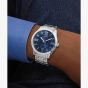 Guess Mens Elliot Silver Blue Dial Watch Gift Set GW1008G1