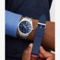 Guess Mens Elliot Silver Blue Dial Watch Gift Set GW1008G1