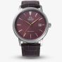 Orient Mens AC0F Red Dial Leather Strap Watch RA-AC0F15R