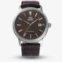 Orient Mens AC0F Brown Dial Leather Strap Watch RA-AC0F17Y