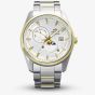Orient Mens Stretto Sun & Moon White Dial Two Tone Bracelet Watch RA-AK0312S