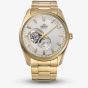 Orient Mens AR00 Semi Skeleton White Dial Gold Tone Bracelet Watch RA-AR0007S