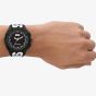 Diesel Mens Framed Black & White Logo Fabric Strap Watch DZ4654