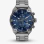 Diesel Mens Spiked Blue Chronograph Dial Bracelet Watch DZ4724