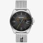 Diesel Mens Ms9 Stainless Steel Black Date Dial Mesh Strap Watch DZ1897