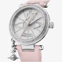 Vivienne Westwood Ladies Orb Pastelle Silver Dial Pale Pink Leather Strap Watch VV006SLPK