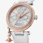 Vivienne Westwood Ladies Orb Pastelle Silver Dial White Leather Strap Watch VV006RSWH
