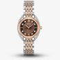 Bulova Ladies Classic Two-Tone Brown Dial Diamond Watch 98R230